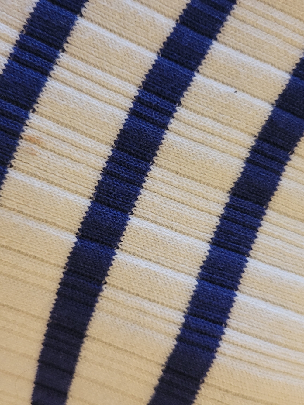 NWT Calvin Klein Jeans White and Navy Striped Rib Knit Dress - Picture 10 of 11